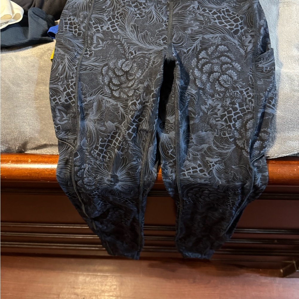 lululemon athletica Black Floral Leggings